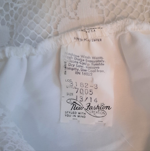 RARE vtg white lace blouse USA sz 13/14 new fashion creation NWT *J - Picture 2 of 7